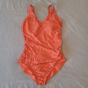 Size 12 Speedo Coral Floral One-Piece Swimsuit